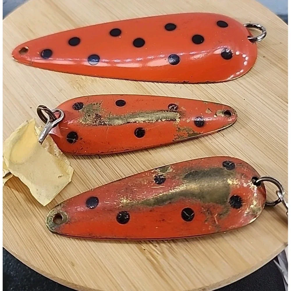 Vintage Len Thompson Spoon Size 3, 4 Walleye Pike Bass Fishing Lures 3 Spoons